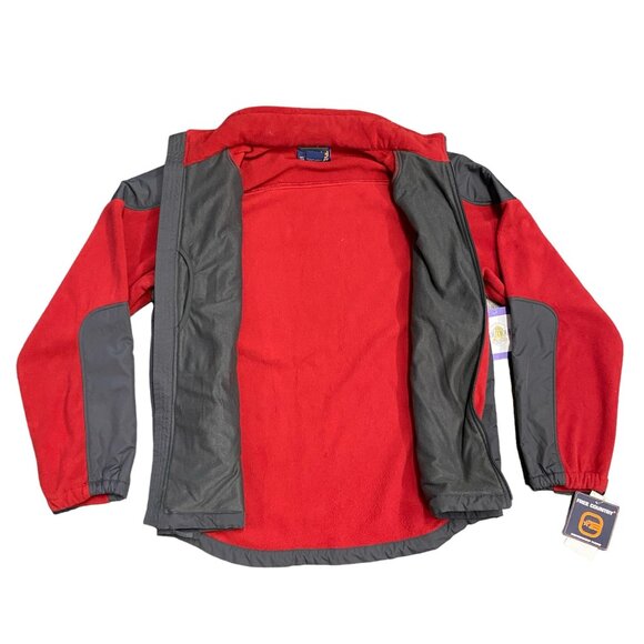 NWT Free Country Mens L Red Club Tech Fleece Jacket Full Zip Pockets Outerwear - Picture 16 of 16